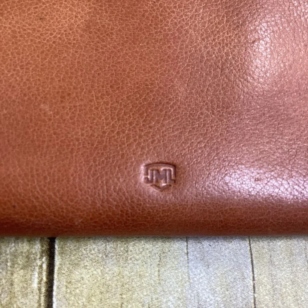 VT Hokies JML Embossed Cowhide Leather Wallet Brown Virginia Tech Zip Around